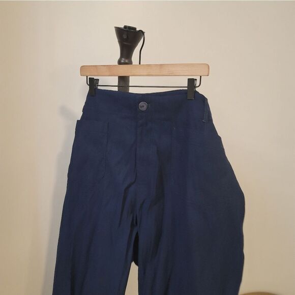 Anthropologie The Colette Cropped Wide-Leg Pants Sz Plus 24W Navy Blue New NWT - Picture 2 of 10